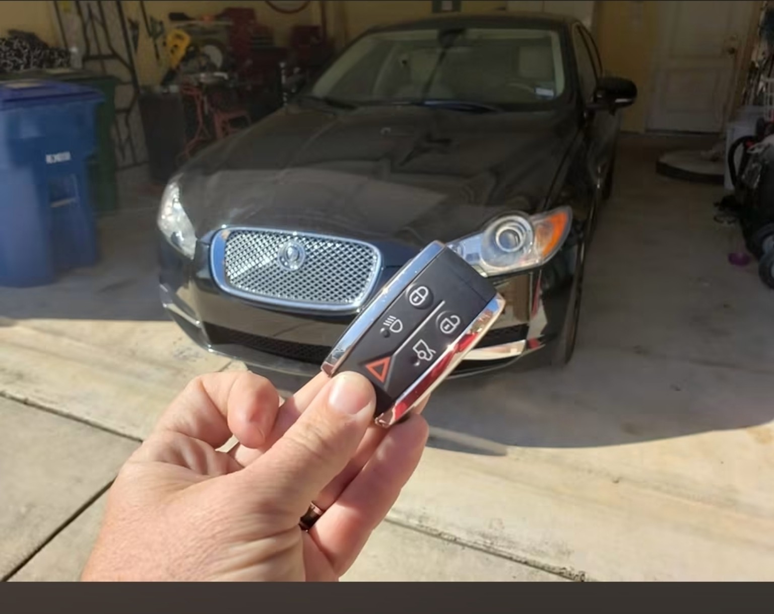 Jaguar vehicle with a completed replacement key fob